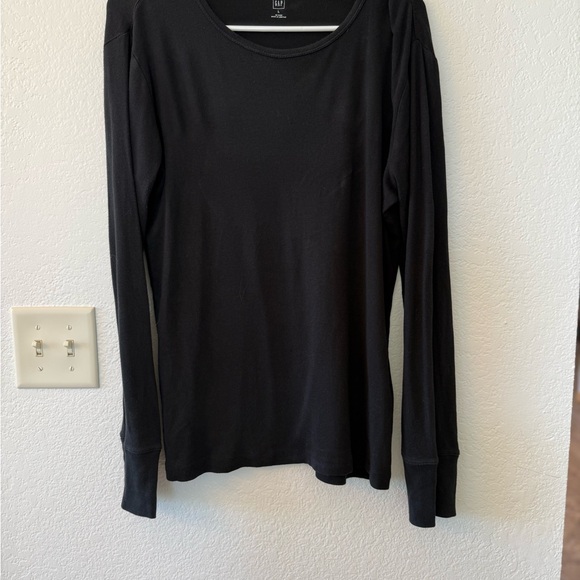 GAP Black Fitted Long Sleeve Blouse with Classic Neckline size L - Picture 7 of 8
